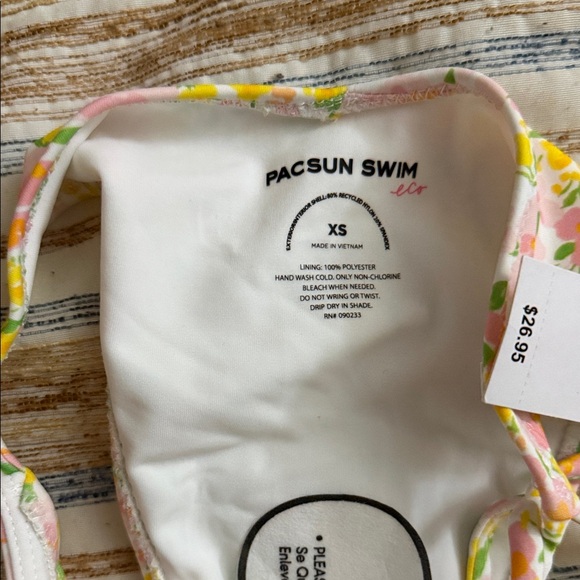 Pacsun Eco PINK FLORAL LOLA BOWTIE BIKINI SET - Picture 14 of 16